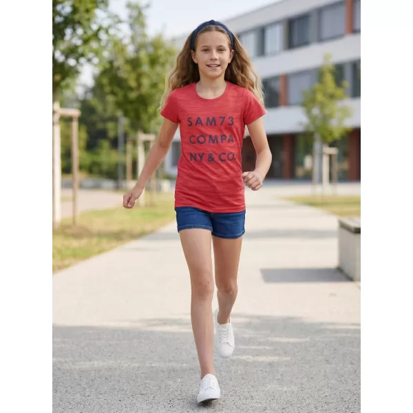  Mädchen-T-Shirt mit kurzen Ärmeln SAM 73 ABLAKA GT 568 LEUCHTEND ROSA 