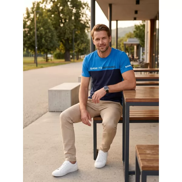 Herren t -Shirt mit kurzen Ärmeln SAM 73 MALCOLM MT 800 HELLBLAU 