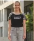 Frauen t -Shirt mit kurzen Ärmeln SAM 73 ROSE WT 850 SCHWARZ
