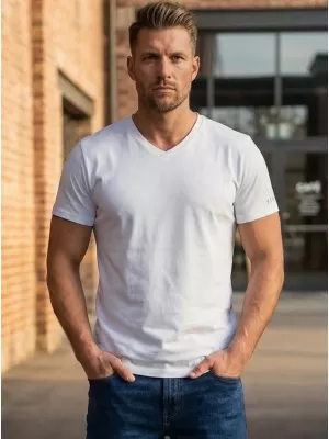 Herren-T-Shirt mit kurzen Ärmeln SAM 73 LEONARD MT 793 WEIß