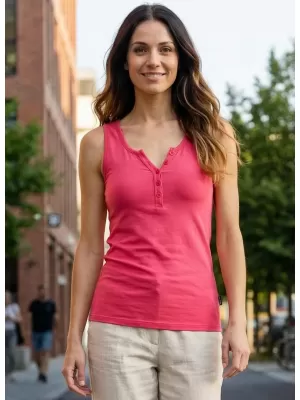 Damen-Tanktop SAM 73 INDIA WT 838 LEUCHTEND ROSA