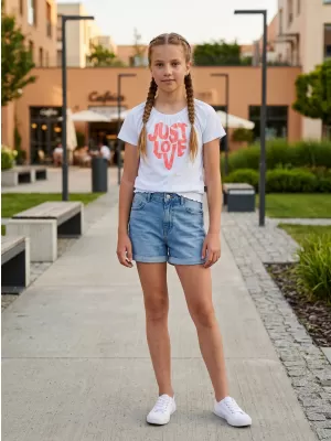 Mädchen-T-Shirt mit kurzen Ärmeln SAM 73 JAYLENE GT 565 WEIß