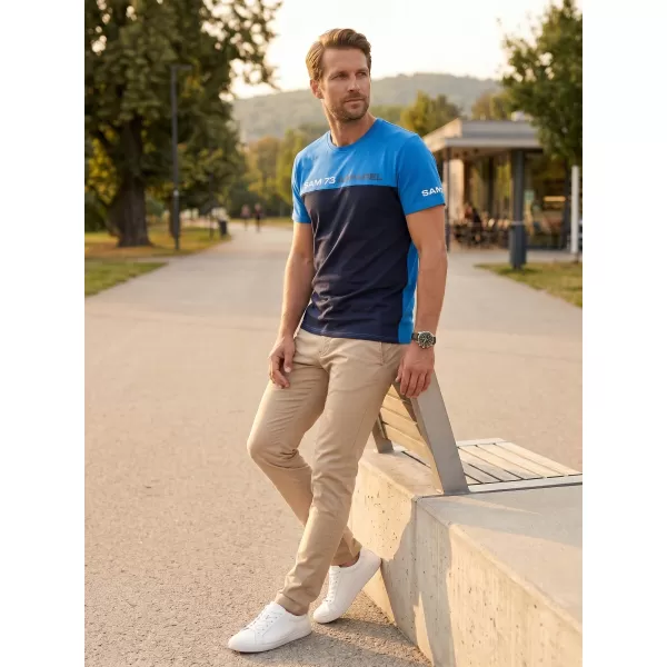  Herren t -Shirt mit kurzen Ärmeln SAM 73 MALCOLM MT 800 HELLBLAU 