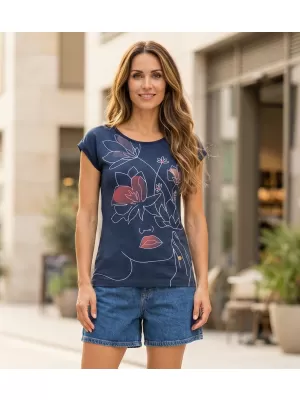 Damen-T-Shirt KIXMI NALINI DUNKELBLAU