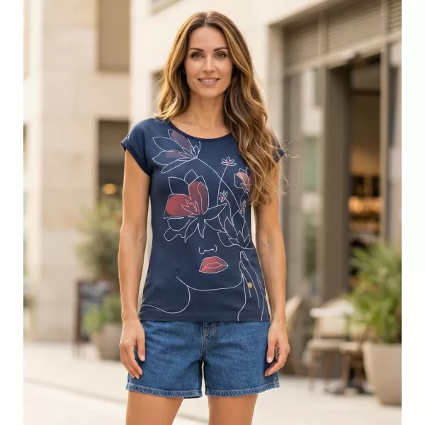  Damen-T-Shirt KIXMI NALINI DUNKELBLAU 