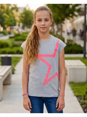 Mädchen-T-Shirt mit kurzen Ärmeln SAM 73 KATHERINE GT 559 HELLGRAU