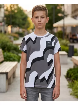 Boy T -Shirt mit kurzen Ärmeln SAM 73 OSCAR BT 555 SCHWARZ