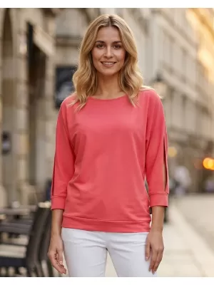 Damen-T-Shirt mit 3/4-Ärmeln SAM 73 VIVIAN WT 863 LEUCHTEND ROSA