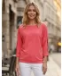Damen-T-Shirt mit 3/4-Ärmeln SAM 73 VIVIAN WT 863 LEUCHTEND ROSA