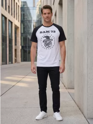 Herren-T-Shirt mit kurzen Ärmeln SAM 73 JORDAN MT 805 WEIß