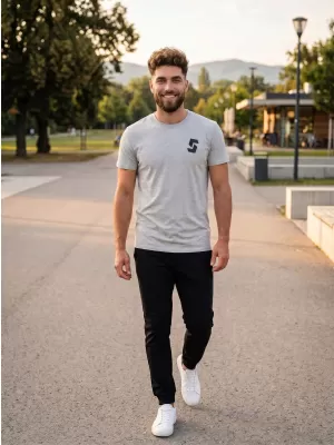 Herren-T-Shirt mit kurzen Ärmeln SAM 73 DOUGALL MT 801 HELLGRAU