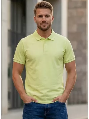Herren-T-Shirt mit Kragen SAM 73 HENRY MT 788 SVĚTLE GRÜNLICHES GELB