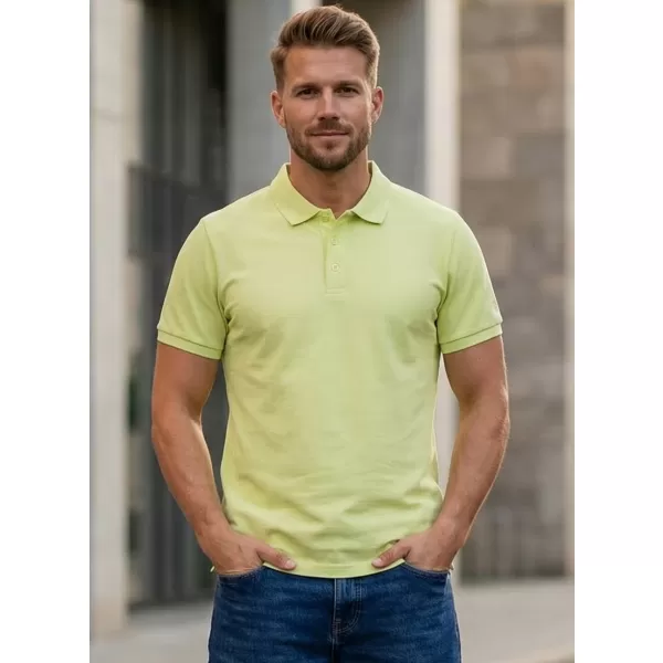  Herren-T-Shirt mit Kragen SAM 73 HENRY MT 788 SVĚTLE GRÜNLICHES GELB 