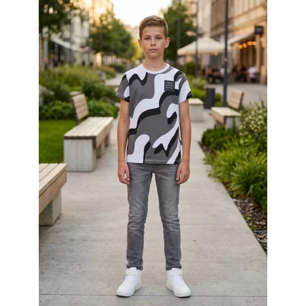  Boy T -Shirt mit kurzen Ärmeln SAM 73 OSCAR BT 555 SCHWARZ 