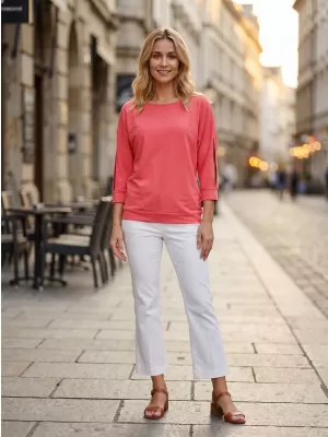 Damen-T-Shirt mit 3/4-Ärmeln SAM 73 VIVIAN WT 863 LEUCHTEND ROSA