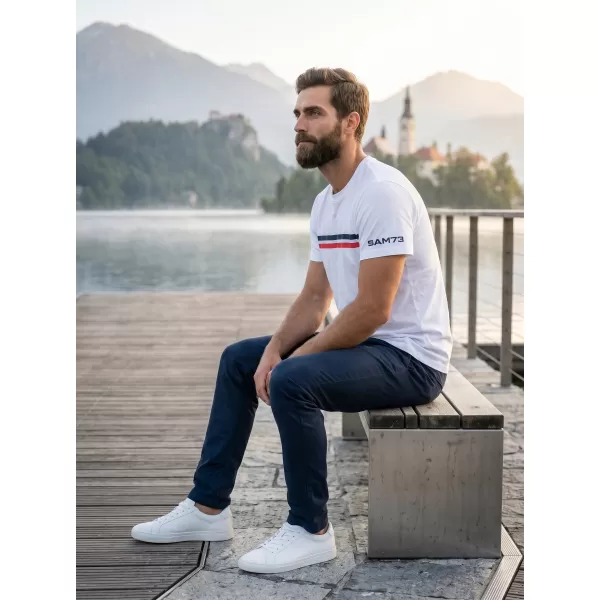  Herren t -Shirt mit kurzen Ärmeln SAM 73 LARRY MT 803 WEIß 