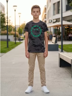 Jungen-T-Shirt mit kurzen Ärmeln SAM 73 KELVIN BT 560 SCHWARZ