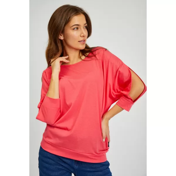  Damen-T-Shirt mit 3/4-Ärmeln SAM 73 VIVIAN WT 863 LEUCHTEND ROSA 
