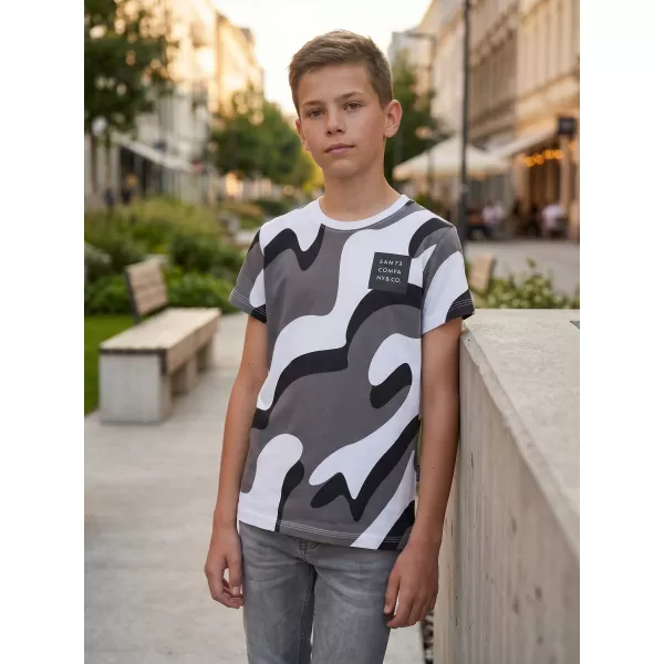  Boy T -Shirt mit kurzen Ärmeln SAM 73 OSCAR BT 555 SCHWARZ 