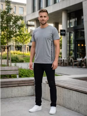 Herren-T-Shirt mit kurzen Ärmeln SAM 73 VINCENT MT 799 GRAU