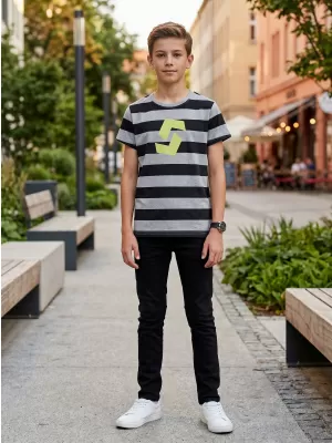Jungen-T-Shirt mit kurzen Ärmeln SAM 73 STANLEY BT 557 HELLGRAU