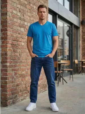 Herren-T-Shirt mit kurzen Ärmeln SAM 73 LEONARD MT 793 LEUCHTEND BLAU