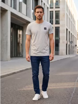 Herren-T-Shirt mit kurzen Ärmeln SAM 73 GIDEON MT 804 HELLGRAU