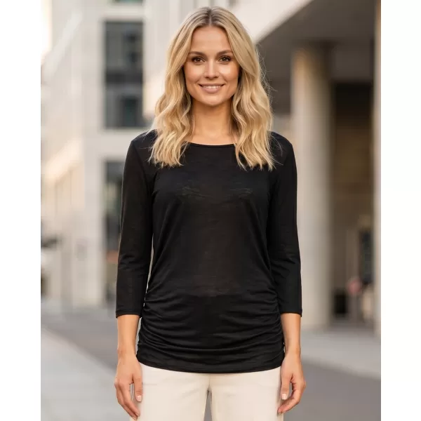  Frauen t -Shirt mit 3/4 Ärmeln SAM 73 SHERRY WT 864 SCHWARZ 