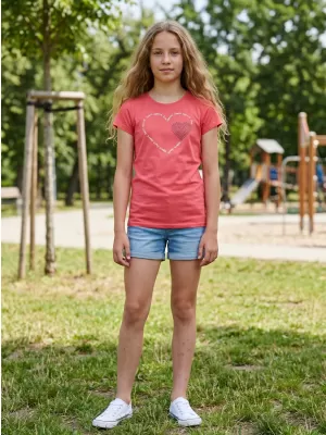 Mädchen-T-Shirt mit kurzen Ärmeln SAM 73 ALAINA GT 564 LEUCHTEND ROSA