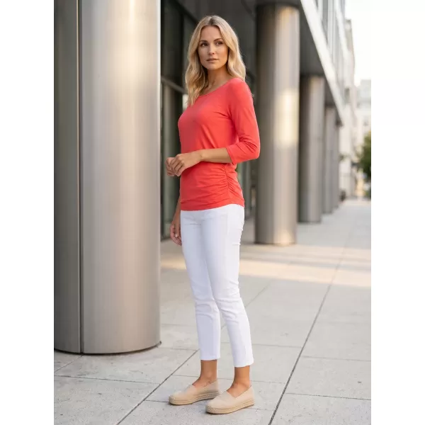  Damen-T-Shirt mit 3/4-Ärmeln SAM 73 SHERRY WT 864 LEUCHTEND ROSA 