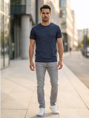 Herren t -Shirt mit kurzen Ärmeln SAM 73 EUGENE MT 806 DUNKELBLAU