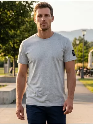 Herren-T-Shirt mit kurzen Ärmeln SAM 73 FREDDIE MT 791 HELLGRAU