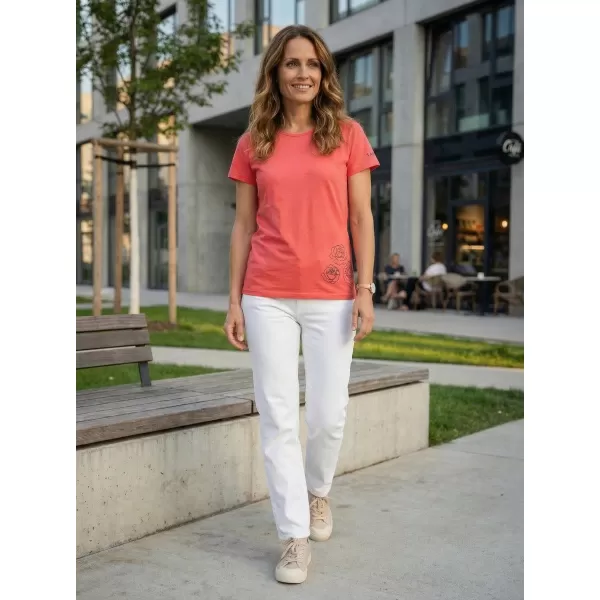  Damen-T-Shirt mit kurzen Ärmeln SAM 73 BETHANY WT 846 LEUCHTEND ROSA 