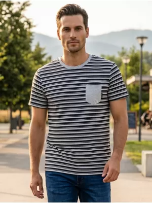 Herren-T-Shirt mit kurzen Ärmeln SAM 73 MARTIN MT 794 HELLGRAU