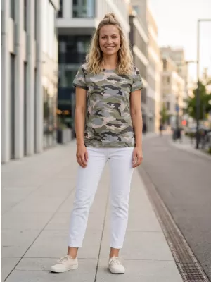 Damen-T-Shirt mit kurzen Ärmeln SAM 73 NORA WT 849 HELLGRAU