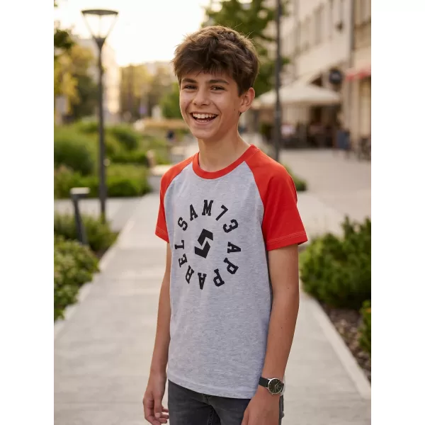  Jungen-T-Shirt mit kurzen Ärmeln SAM 73 RICHARD BT 558 HELLGRAU 