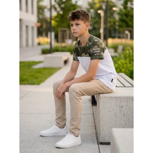  Jungen-T-Shirt mit kurzen Ärmeln SAM 73 MOSES BT 556 WEIß 