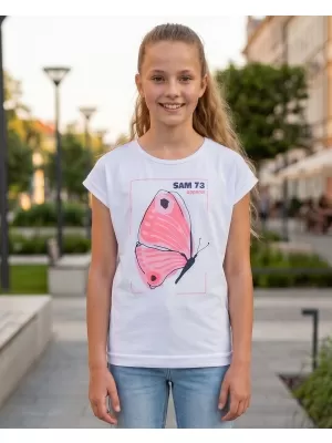Mädchen-T-Shirt mit kurzen Ärmeln SAM 73 AVERIE GT 566 WEIß