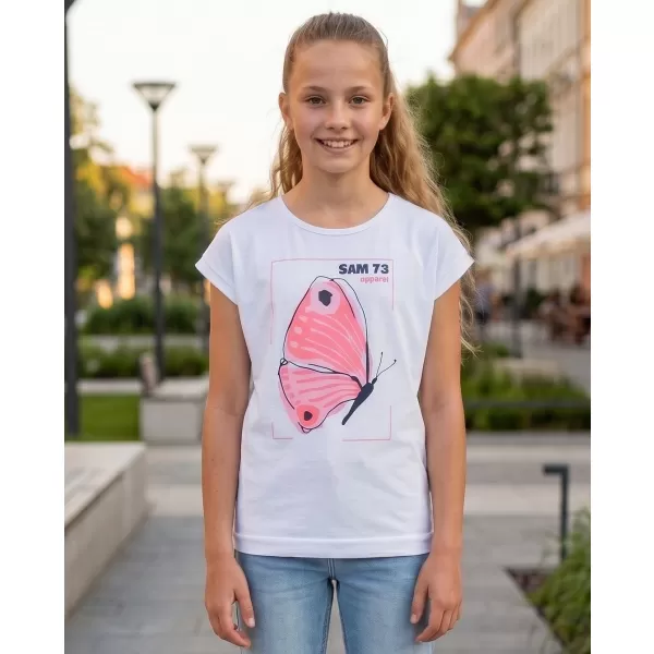  Mädchen-T-Shirt mit kurzen Ärmeln SAM 73 AVERIE GT 566 WEIß 