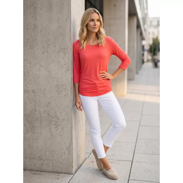  Damen-T-Shirt mit 3/4-Ärmeln SAM 73 SHERRY WT 864 LEUCHTEND ROSA 