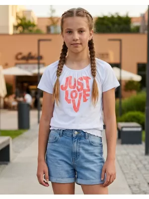 Mädchen-T-Shirt mit kurzen Ärmeln SAM 73 JAYLENE GT 565 WEIß