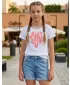 Mädchen-T-Shirt mit kurzen Ärmeln SAM 73 JAYLENE GT 565 WEIß