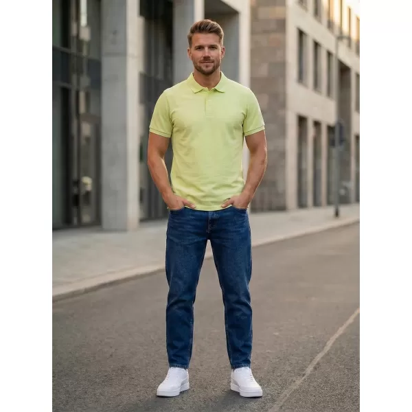  Herren-T-Shirt mit Kragen SAM 73 HENRY MT 788 SVĚTLE GRÜNLICHES GELB 