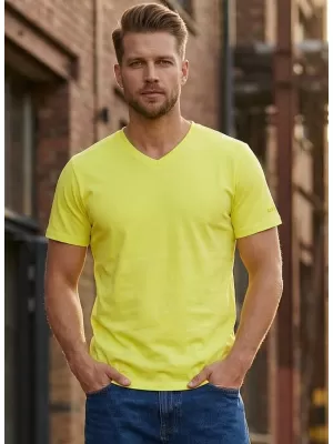 Herren-T-Shirt mit kurzen Ärmeln SAM 73 LEONARD MT 793 HELLGELB