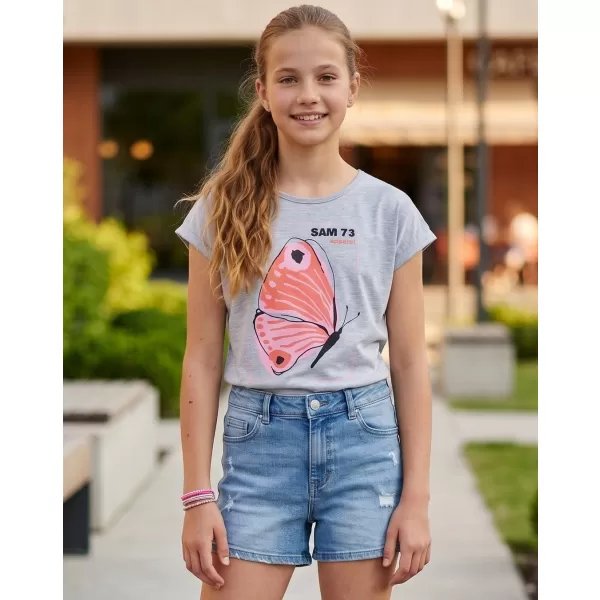  Mädchen-T-Shirt mit kurzen Ärmeln SAM 73 AVERIE GT 566 HELLGRAU 
