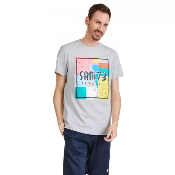  Herren-T-Shirt mit kurzen Ärmeln SAM 73 ELIJAH MT 789 HELLGRAU 