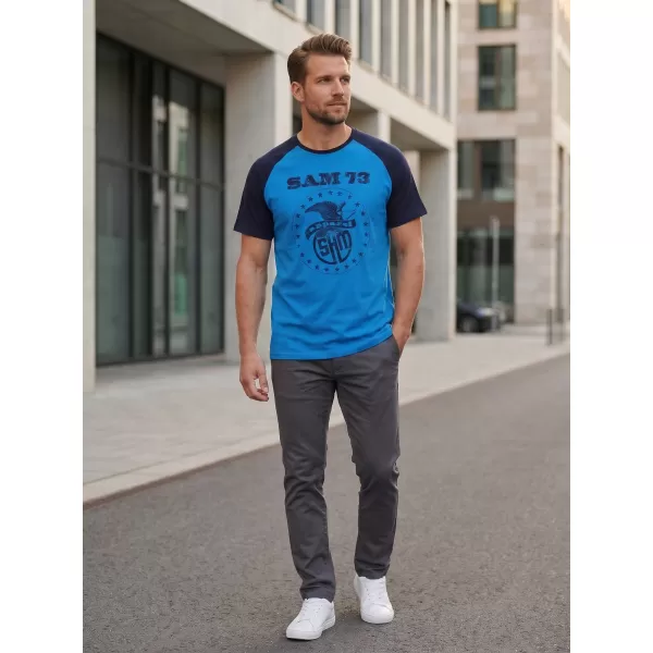  Herren-T-Shirt mit kurzen Ärmeln SAM 73 JORDAN MT 805 LEUCHTEND BLAU 