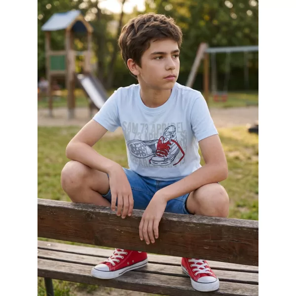  Jungen-T-Shirt mit kurzen Ärmeln SAM 73 PETER BT 562 WEIß 