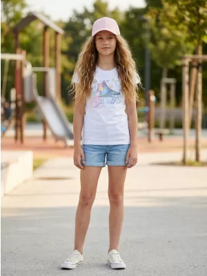 Mädchen-T-Shirt mit kurzen Ärmeln SAM 73 URSULA GT 563 WEIß
