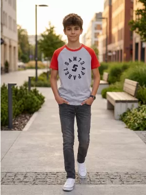 Jungen-T-Shirt mit kurzen Ärmeln SAM 73 RICHARD BT 558 HELLGRAU